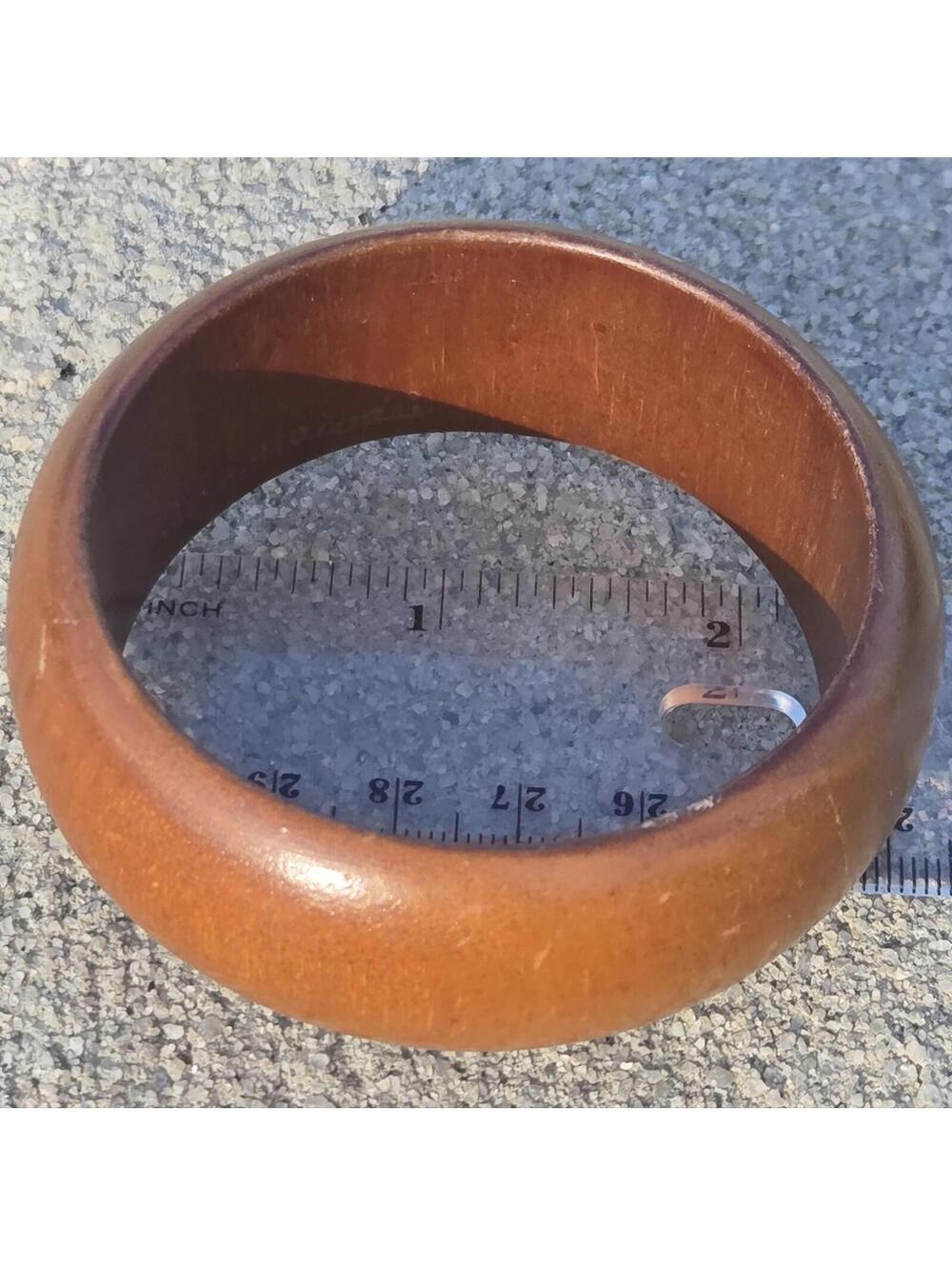 Milo Hawaii Carved Wood Dome Bangle Bracelet - Picture 3 of 3